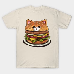 cute Cat burger T-Shirt